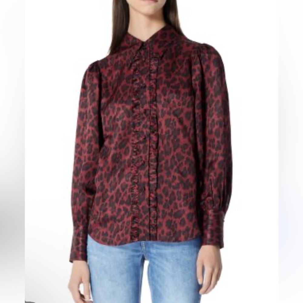 THE KOOPLES red Leopard Print blouse